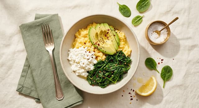 Avocado & Cottage Cheese Egg Bowl